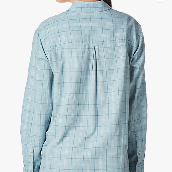 NWT Carhartt Women's  Cotton Loose Fit Lightweight Plaid Shirt, Tourmaline Small - Picture 5 of 6